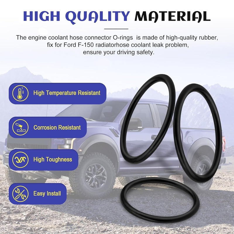Magluv طقم حلقة O لخرطوم المبرد ووصلة T-أنبوب 926-168 مناسب لفورد F-150 5.0L 2011-18 موستانج DR3Z-8566-A و BC3Z-8590-F، 3 عبوات، طقم إصلاح حلقات O لخرطوم المحرك متوافق مع طرازات لينكولن المختارة - Image 4